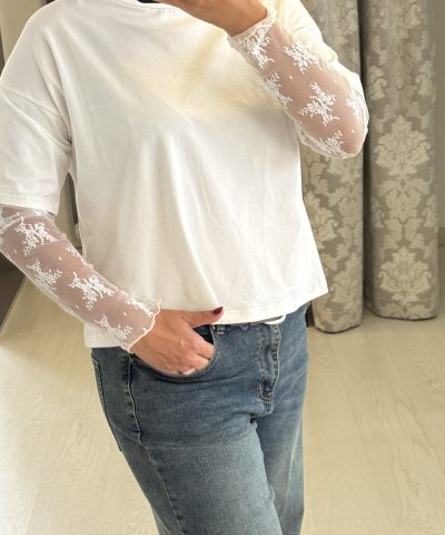 CAMISETA MANGA ENCAJE