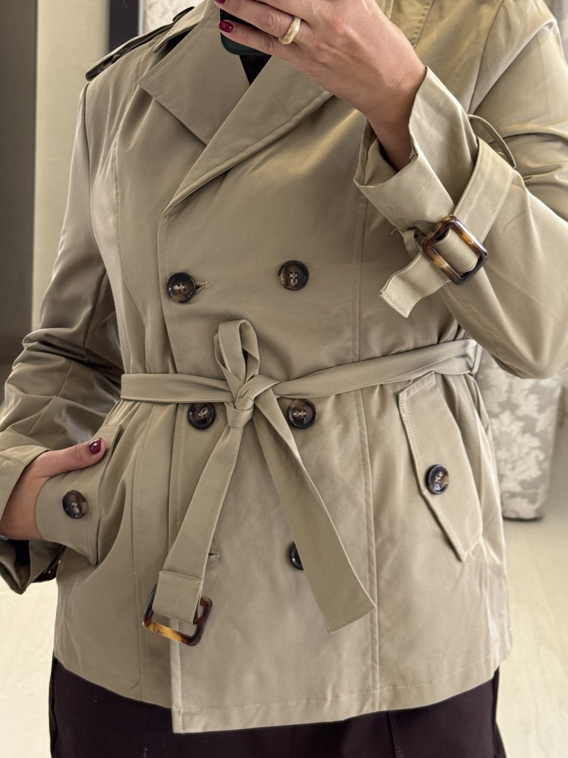 GABARDINA CORTA CAMEL - Imagen 6