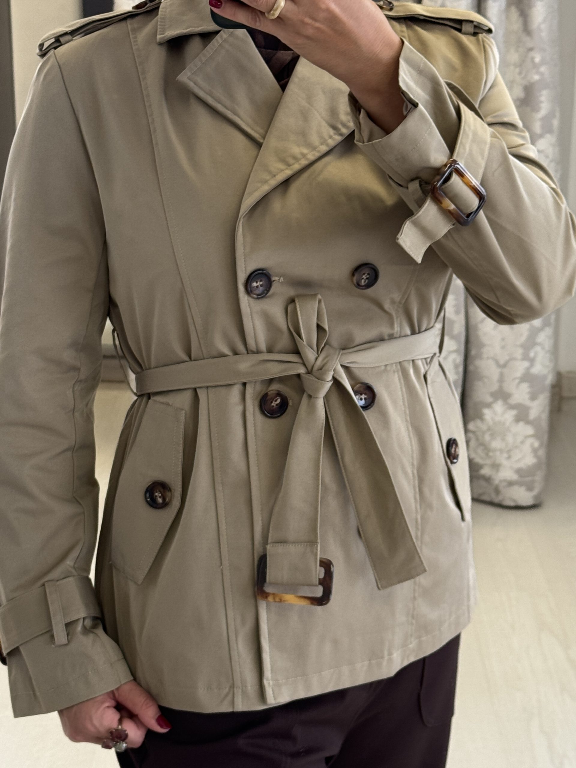 GABARDINA CORTA CAMEL - Imagen 4