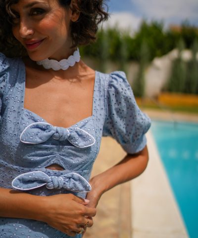 VESTIDO MARYSS AGUAMARINA EVENTO ICIAR Y CANDELA